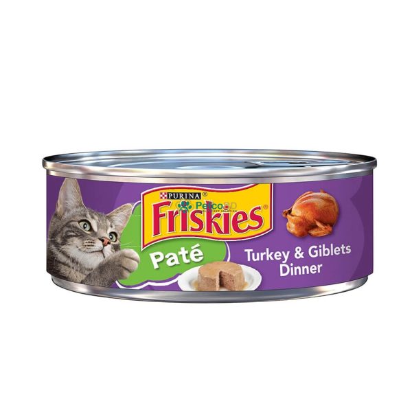 Friskies Adult Cat Food Canned Pate Turkey Giblets Dinner 156g