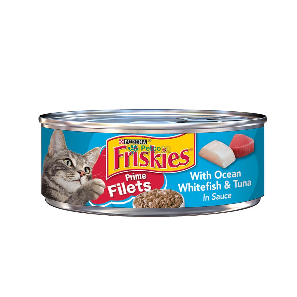 Friskies Adult Cat Food Canned Prime Filets With Ocean Whitefish & Tuna ...