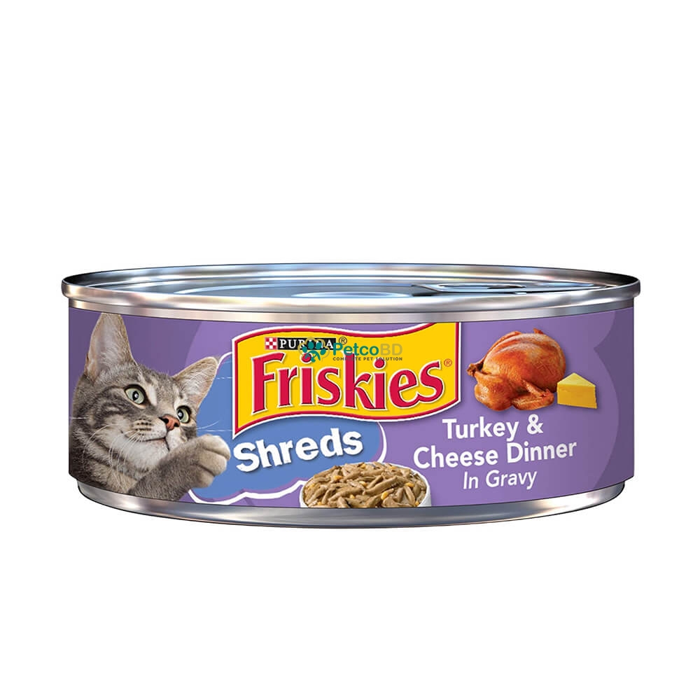 Friskies Adult Cat Food Canned Shreds Turkey & Cheese Dinner in Gravy ...