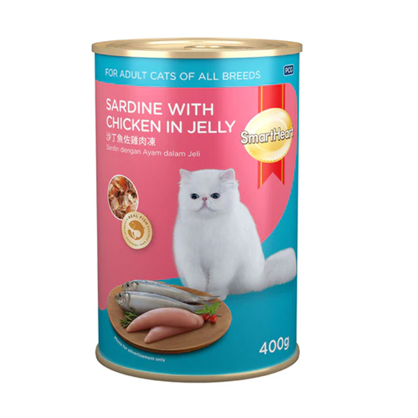 SmartHeart Cat Can Food Sardine with Chicken in Jelly (400g) 01