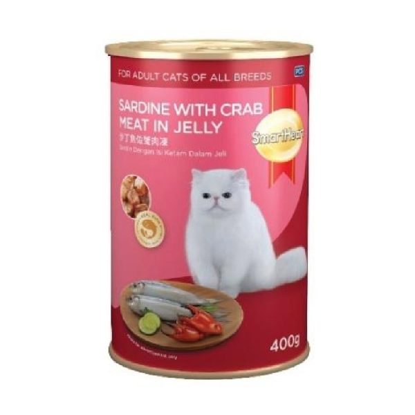 SmartHeart Cat Can Food – Sardine with Crab Meat in Jelly (400g) 01 petcobd