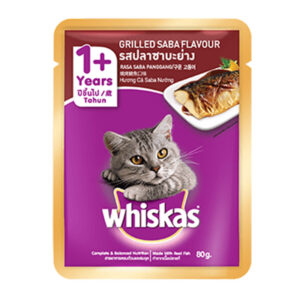 Whiskas Adult Cat (1+ year) Pouch Grilled Saba Flavor 85g 01 petcobd