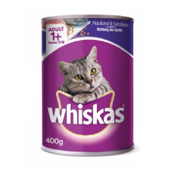 Whiskas Cat Can Food Mackerel & Sardines 400g 01 petcobd