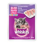 Whiskas Kitten Pouch Junior (2 12 months) Mackerel 01 petcobd