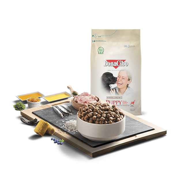 Bonacibo Puppy Food (High Energy) Chicken with Anchovy & Rice 15kg 02