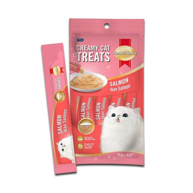 SmartHeart Creamy Cat Treats - Salmon (15gx4pcs) - Petco BD