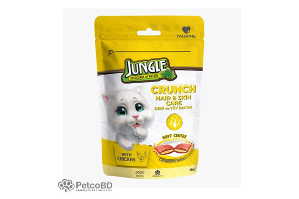 37 Jungle Crunch Cat Treat Hair & Skin Care with Chicken details petcobd