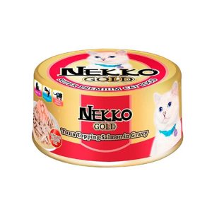 Nekko Gold Can Food Tuna Topping Salmon in Gravy 85g 01