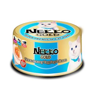 Nekko Gold Can Food Tuna Creamy Topping Salmon 85g 01