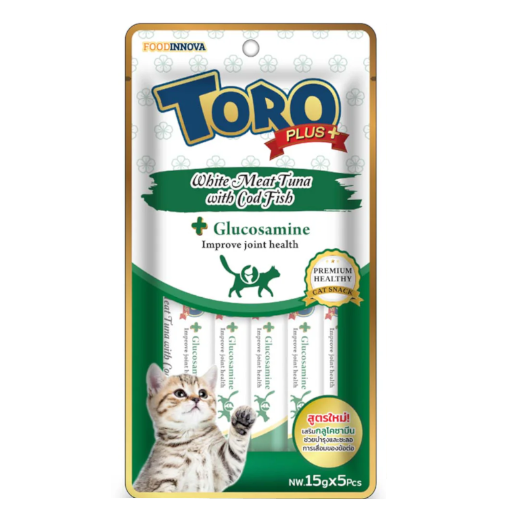 Toro Plus White Meat Tuna With Cod Fish(15gx5pcs) - Petco BD